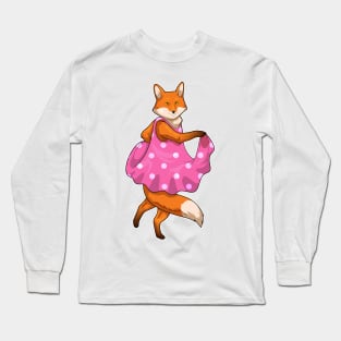 Fox Polka Dots Dress Long Sleeve T-Shirt